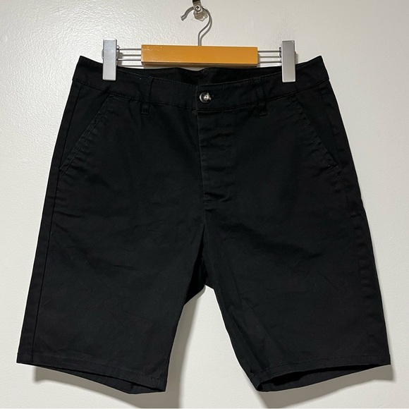 ASOS Men’s Black Chino Shorts Size 32 W Casual Stretch Cotton Blend - Picture 2 of 15